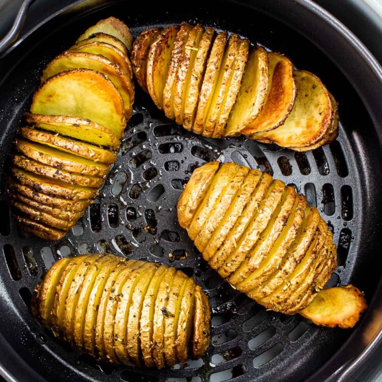 hasselback potatoes in an air fryer.