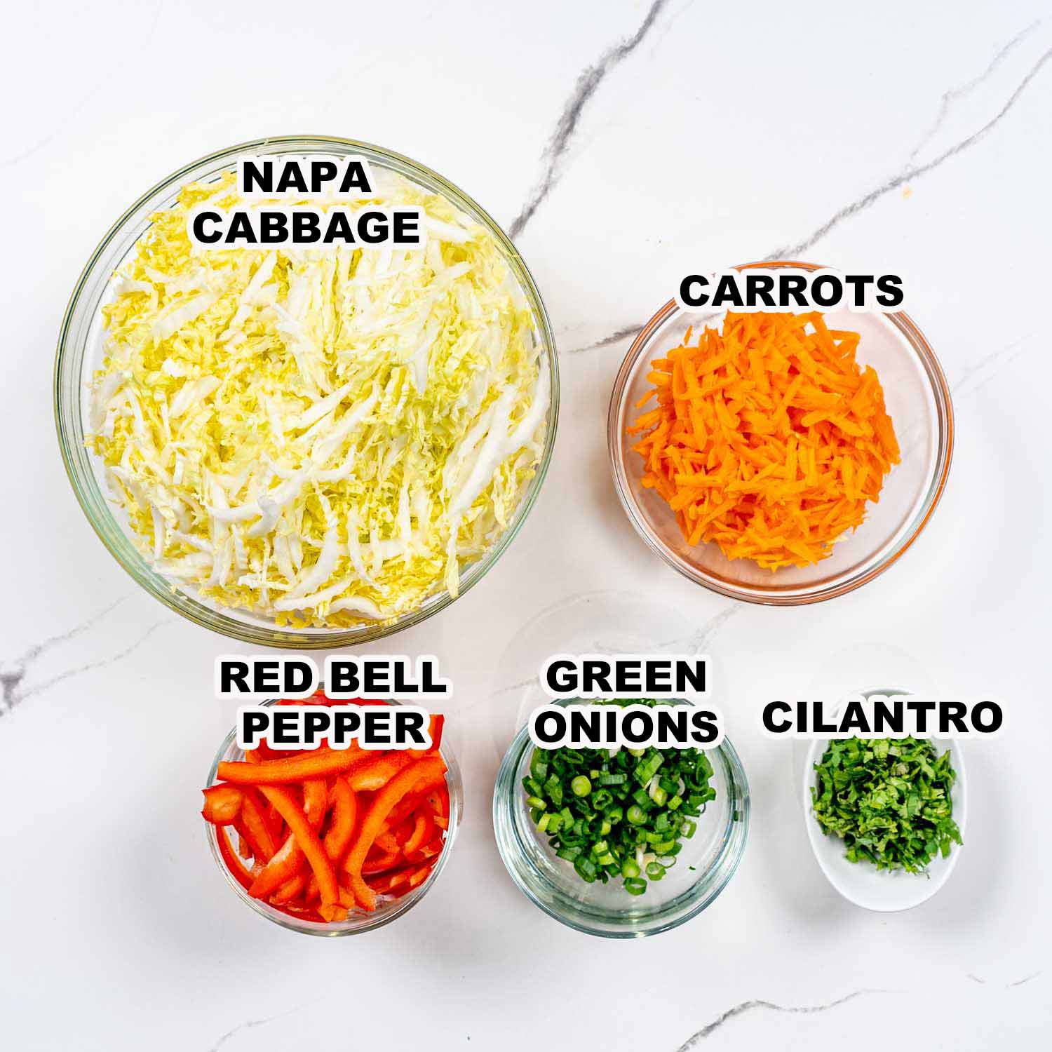 ingredients needed to make asian style slaw.