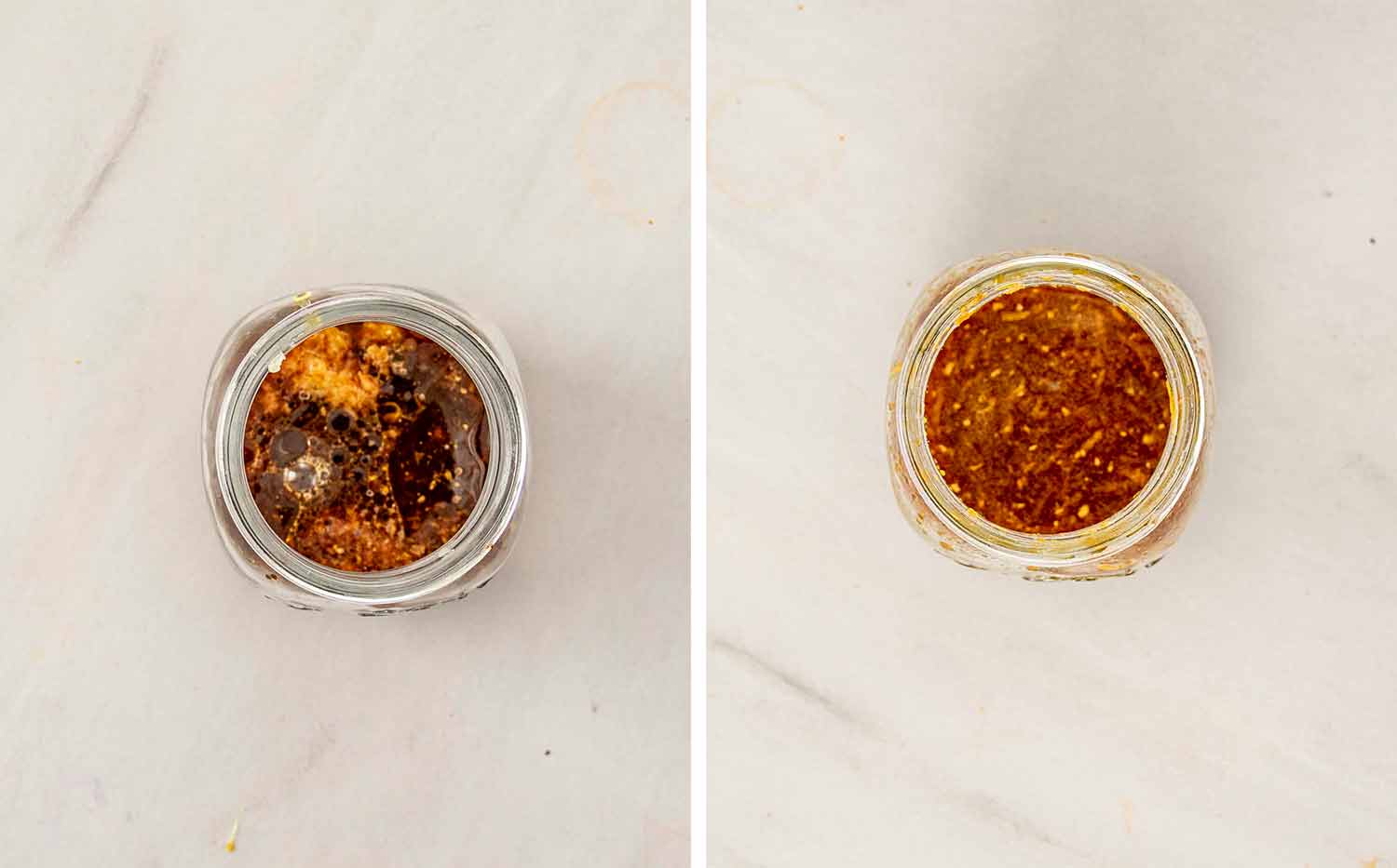 process shots showing how to make asian tuna salad.