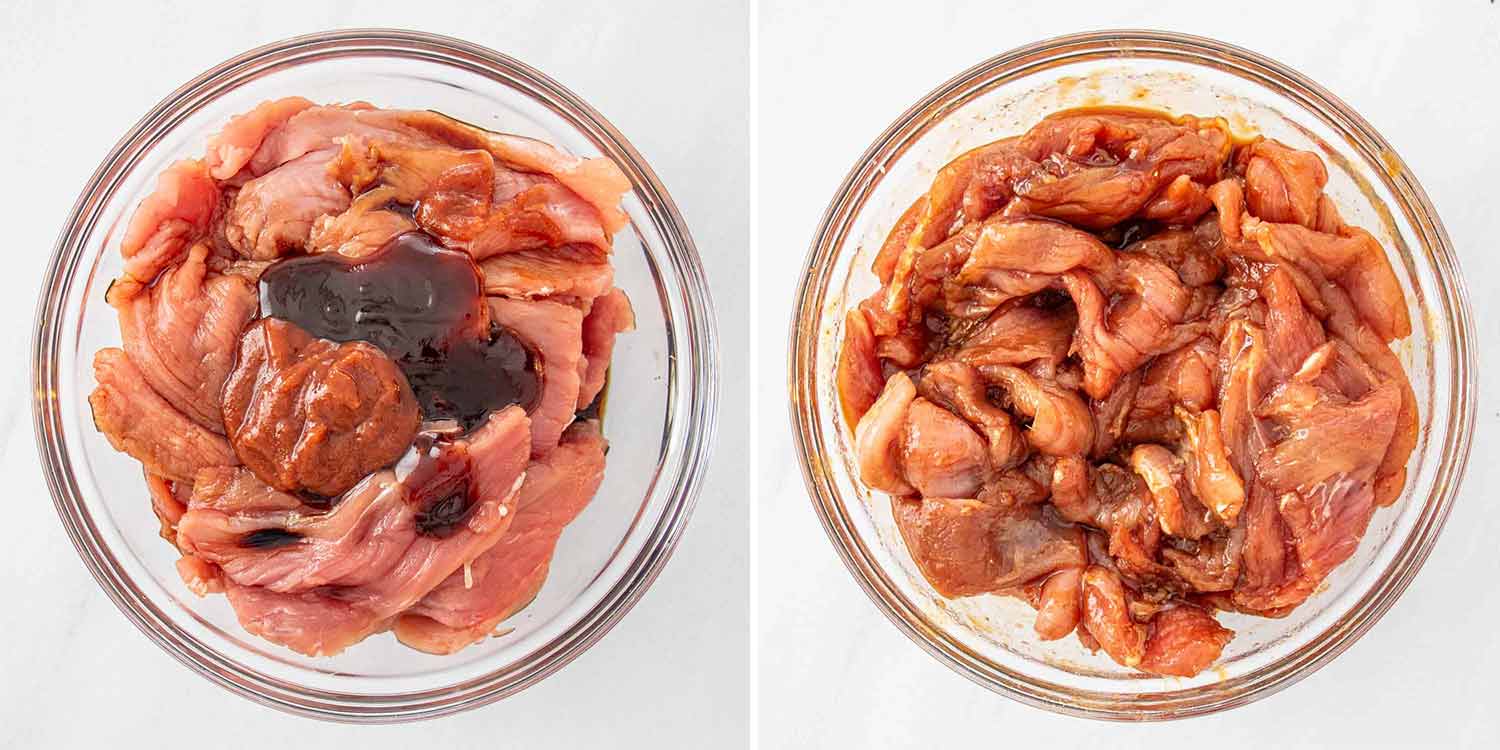 process shots showing how to make banh mi sandwiches.