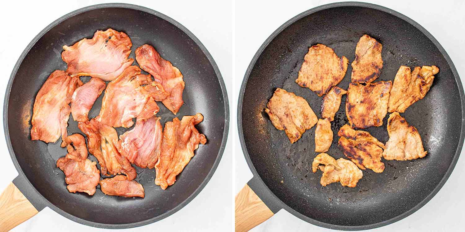 process shots showing how to make banh mi sandwiches.