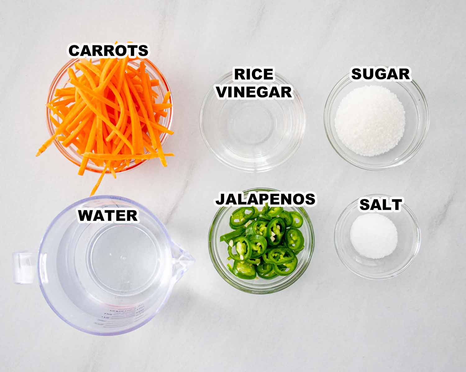 ingredients needed to make banh mi sandwiches.