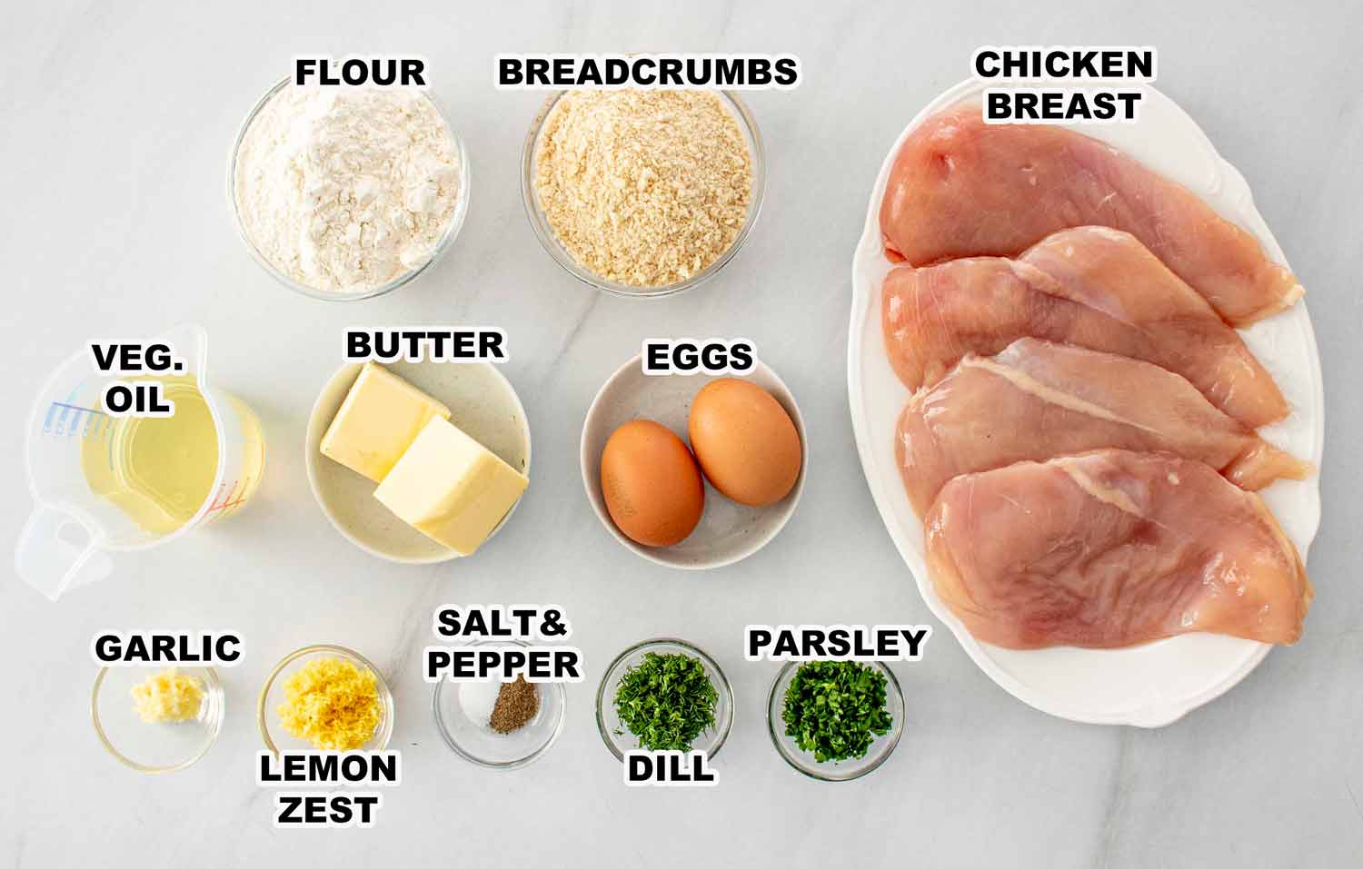 ingredients needed to make chicken kiev.