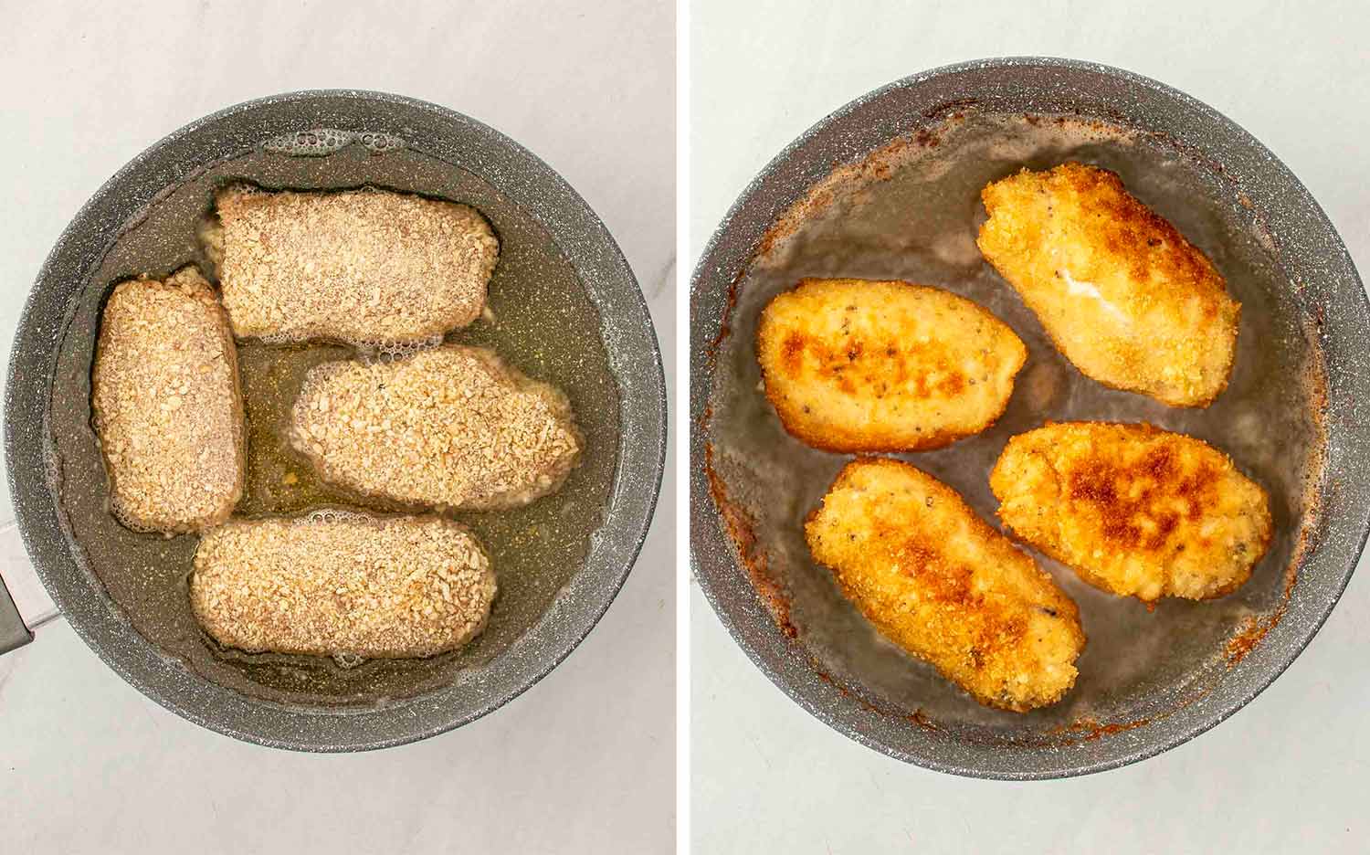 process shots showing how to make chicken kiev.