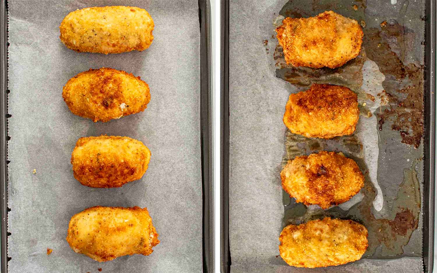 process shots showing how to make chicken kiev.