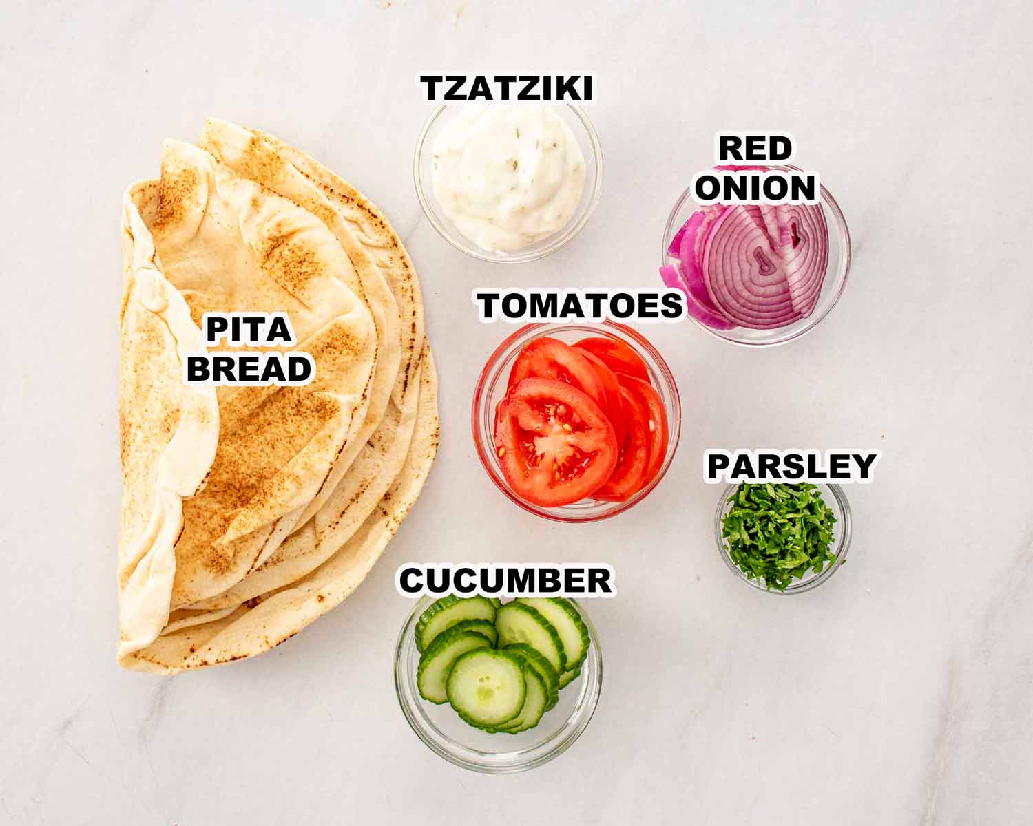 ingredients needed to make chicken shawarma.