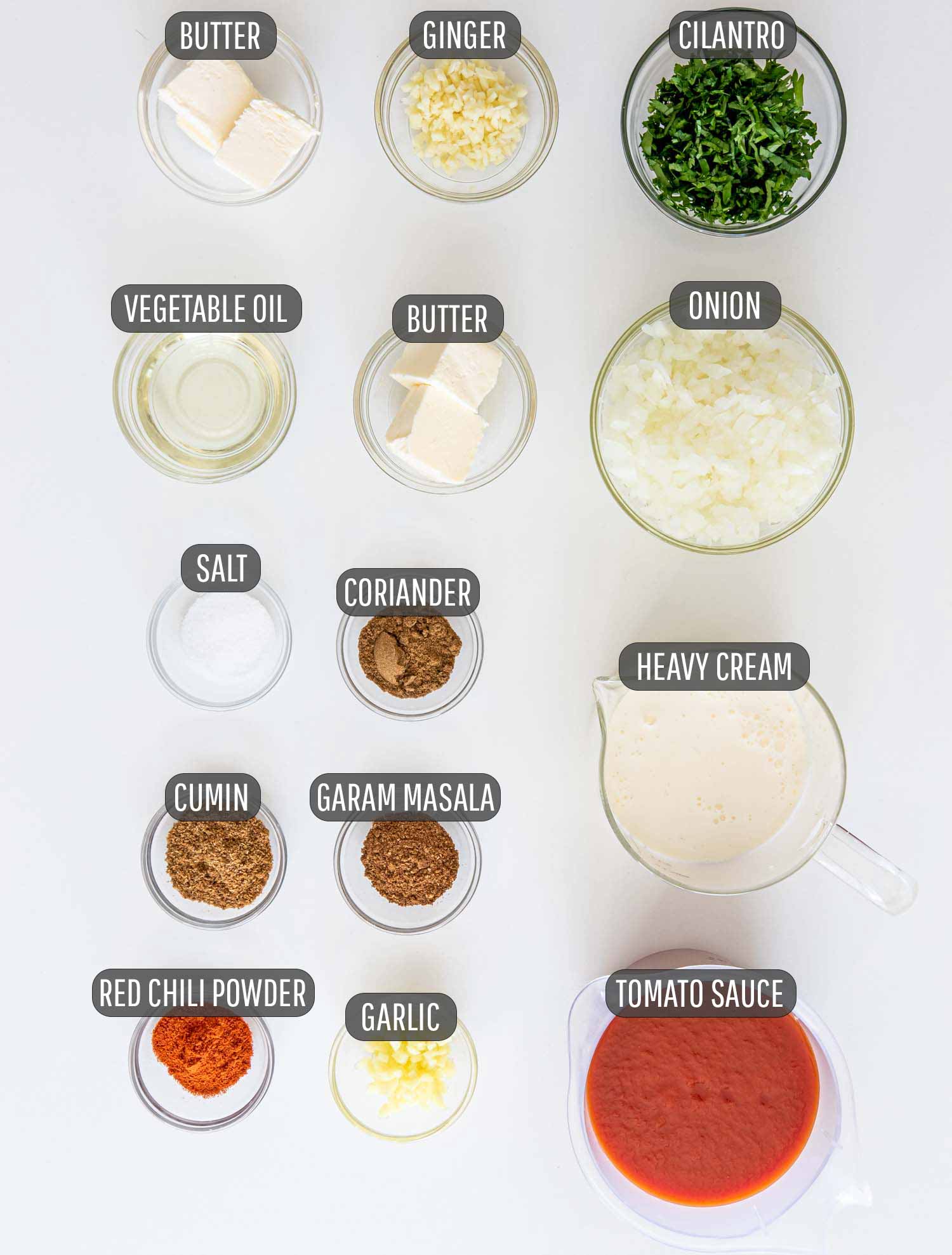 ingredients needed to make chicken tikka masala.