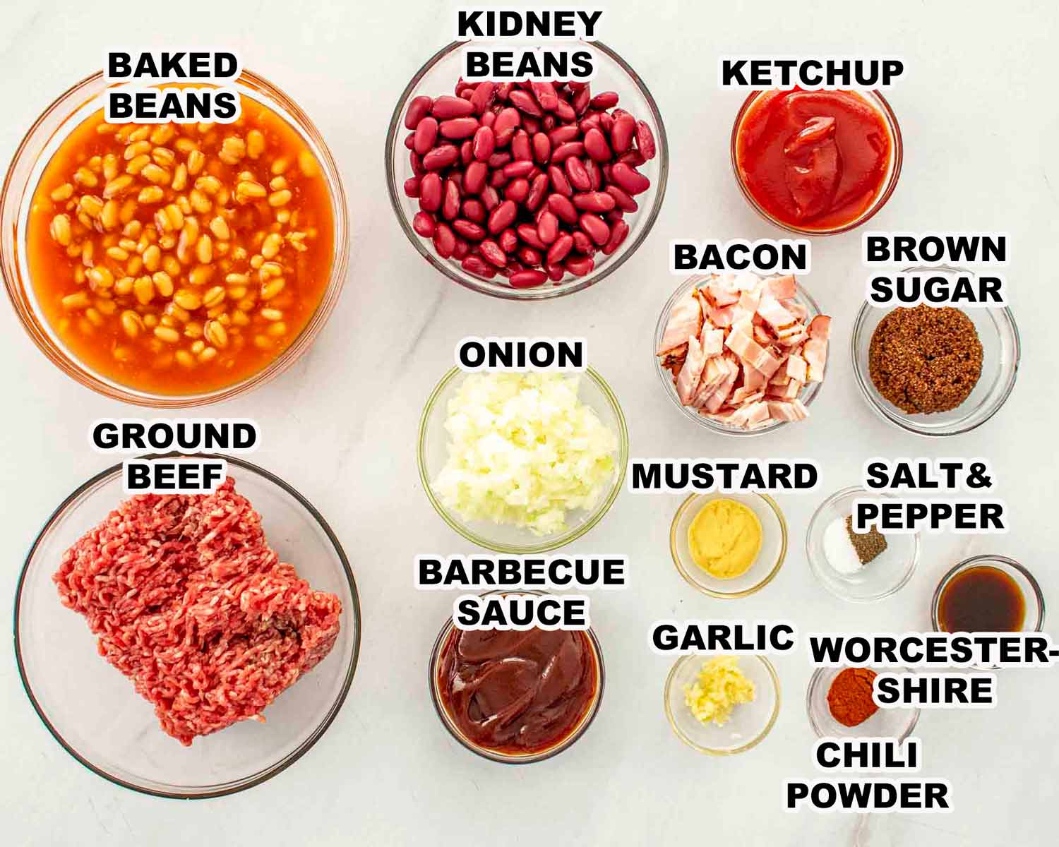 ingredients needed to make cowboy baked beans.