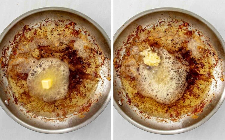 process shots showing how to make crispy lemon chicken thighs.