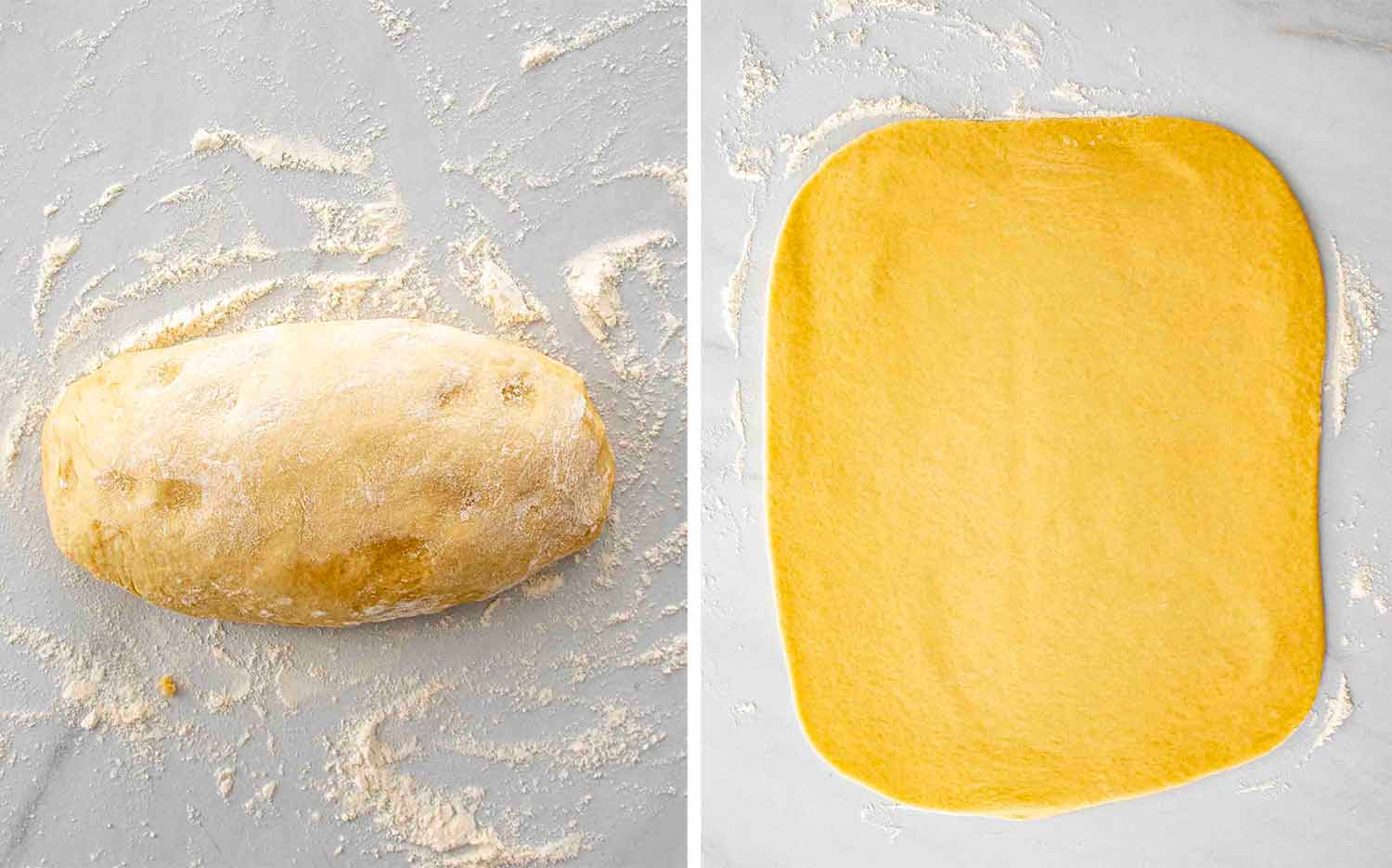 process shots showing how to make custard raisin rolls.