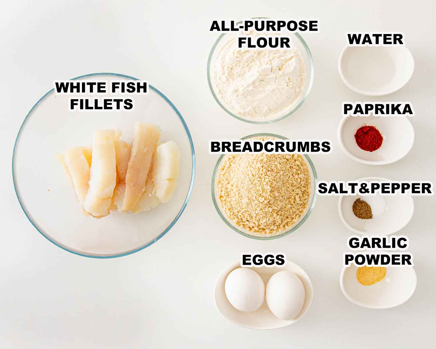 ingredients needed to make air fryer fish sticks.