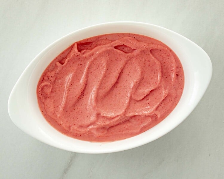 process shots showing how to make frozen yogurt.