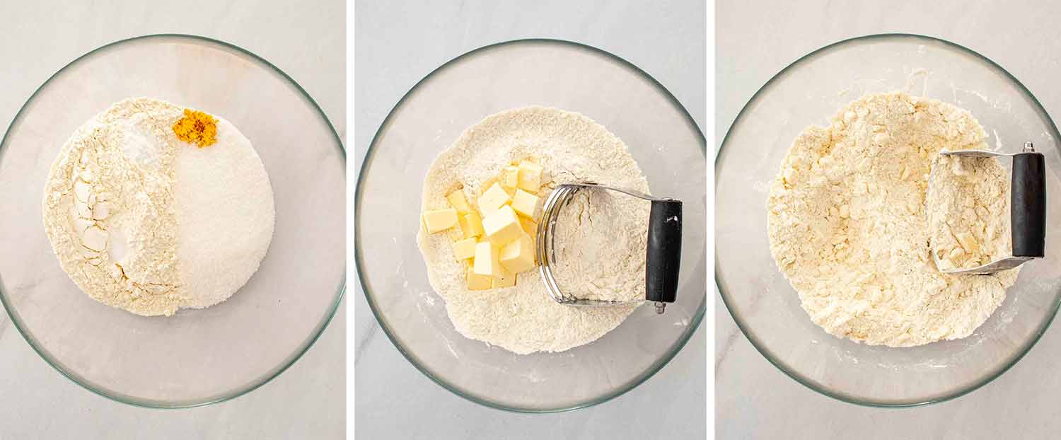 process shots showing how to make italian nut roll cookies.