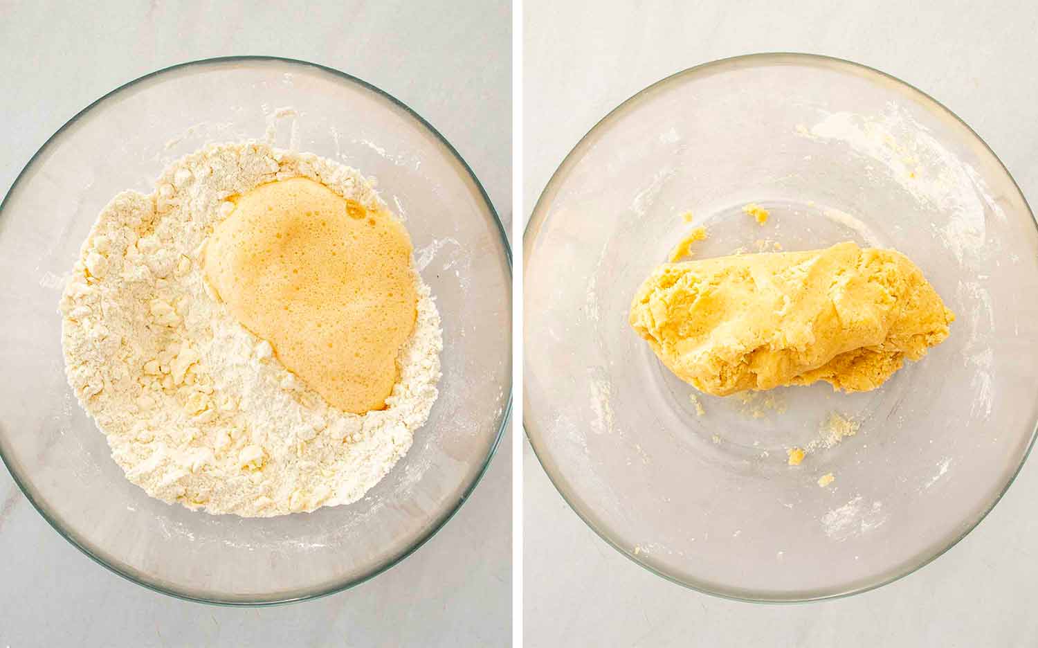 process shots showing how to make italian nut roll cookies.