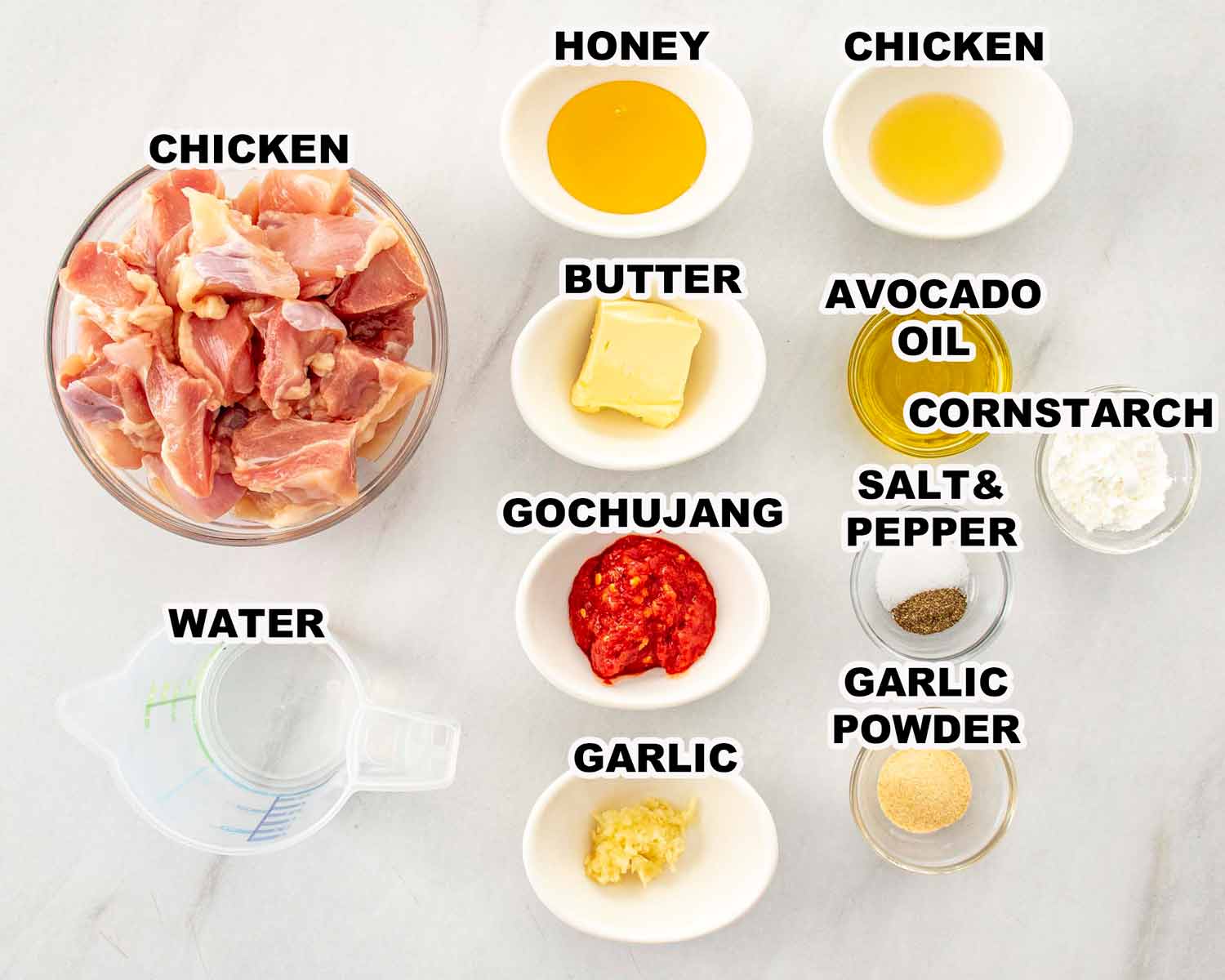 ingredients needed to make Korean BBQ Chicken!