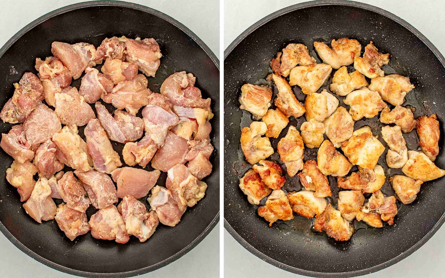 process shots showing how to make korean bbq chicken.