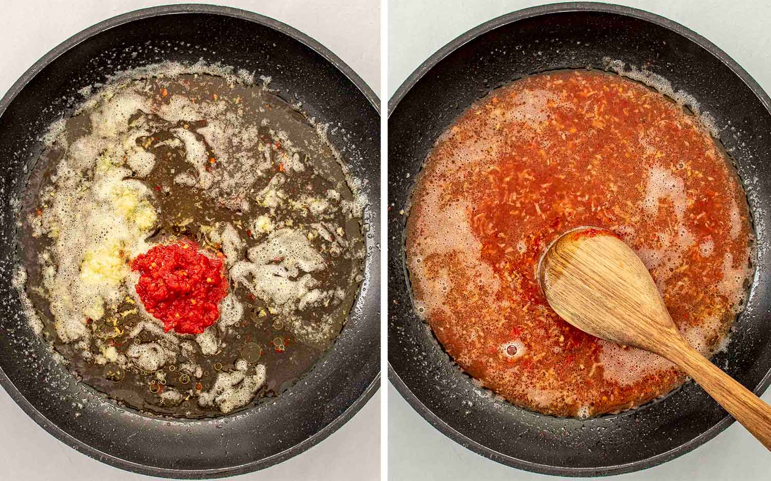 process shots showing how to make korean bbq chicken.