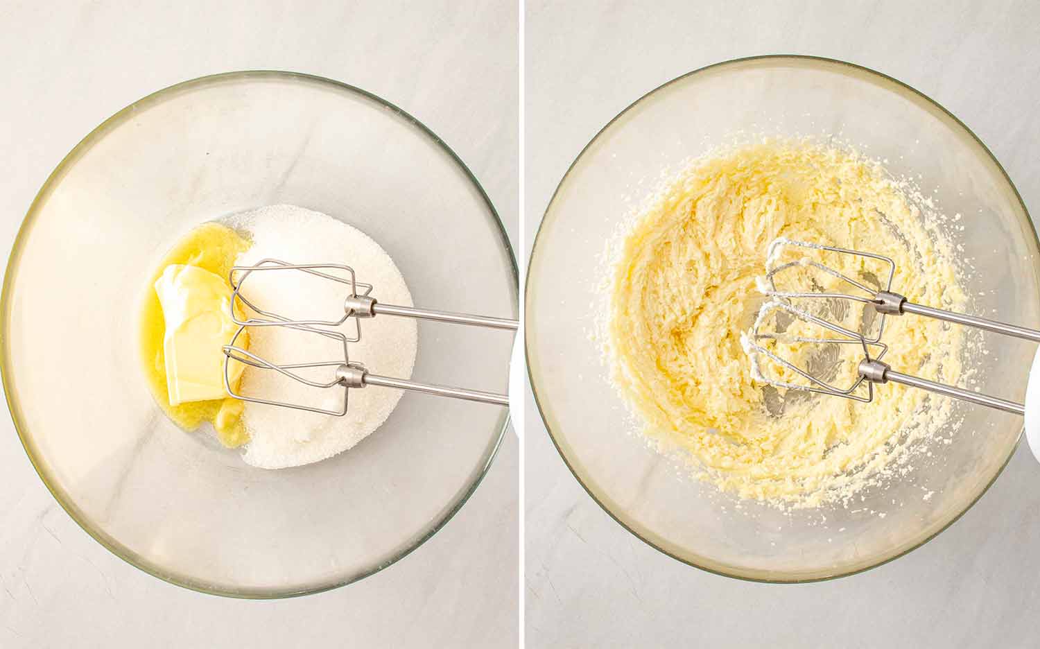 process shots showing how to make lemon blueberry bread.