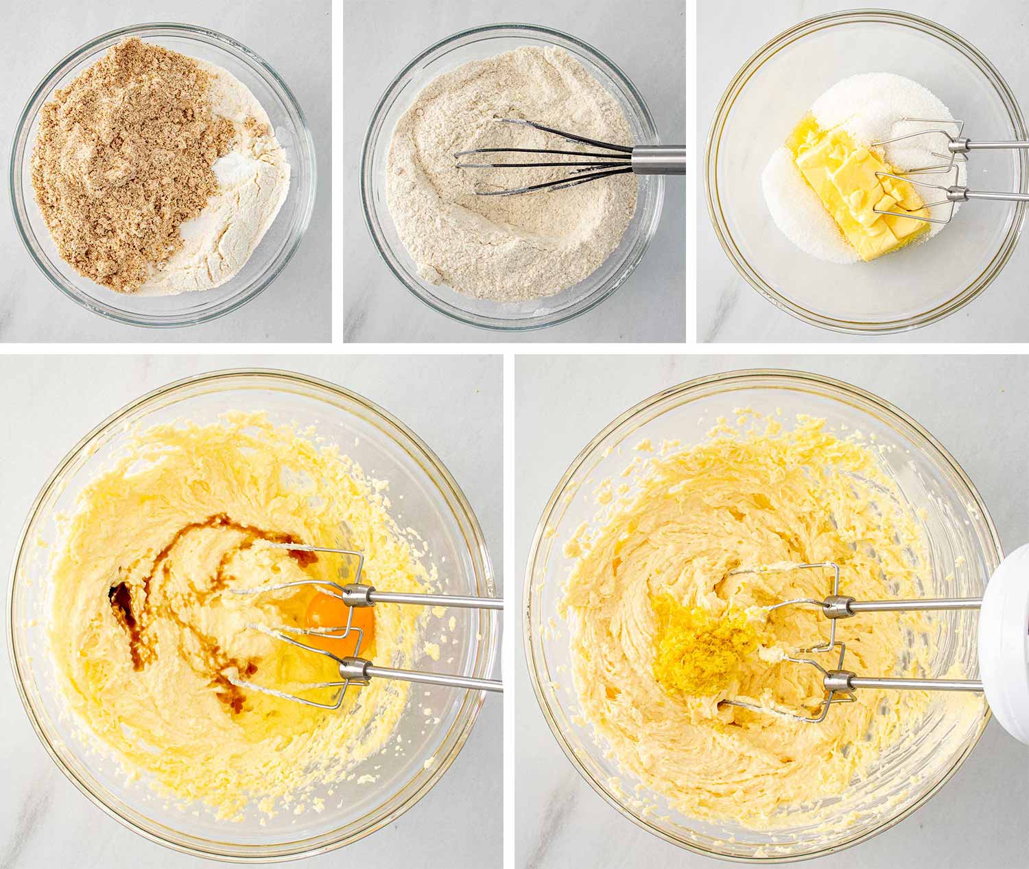 process shots showing how to make linzer cookies.