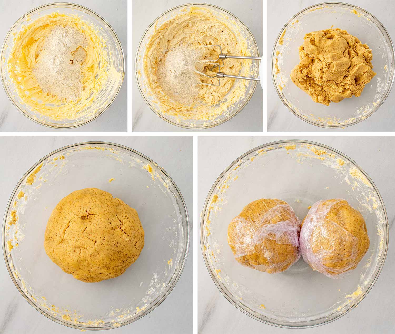 process shots showing how to make linzer cookies.