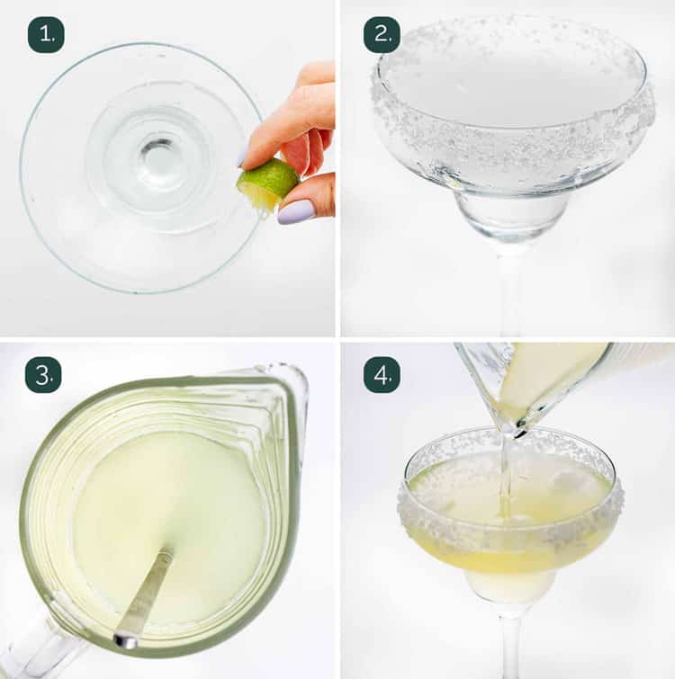 process shots showing how to make a margarita