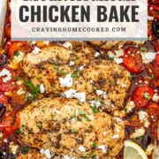 pin for Mediterranean chicken bake.