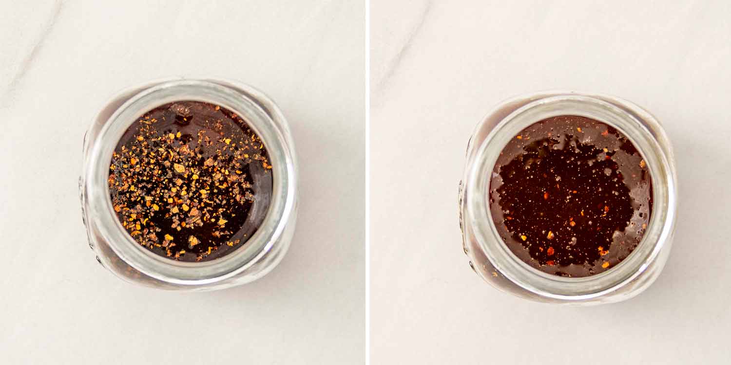 process shots showing how to make pad thai.