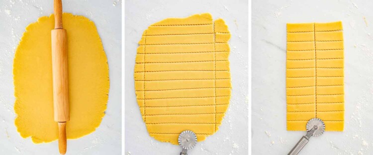 process shots showing how to make shortbread cookies.