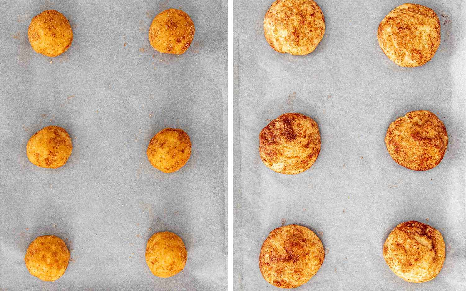 process shots showing how to make snickerdoodles.