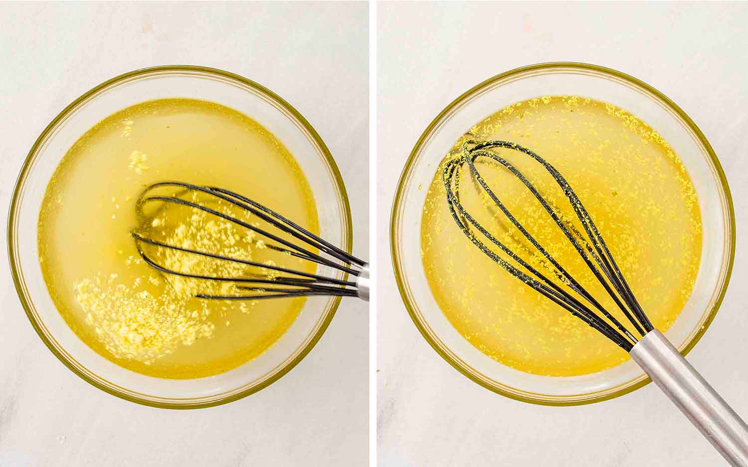 process shots showing how to make stir fried chicken and veggies in white sauce.