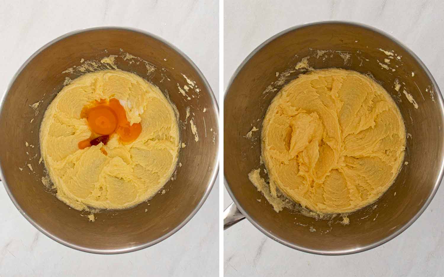 process shots showing how to make thumbprint cookies.