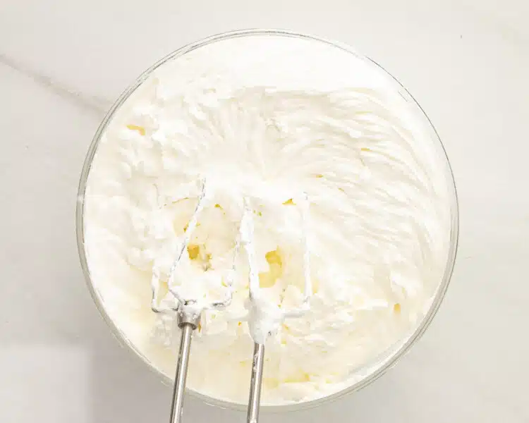 process shots showing how to make no churn ice cream.