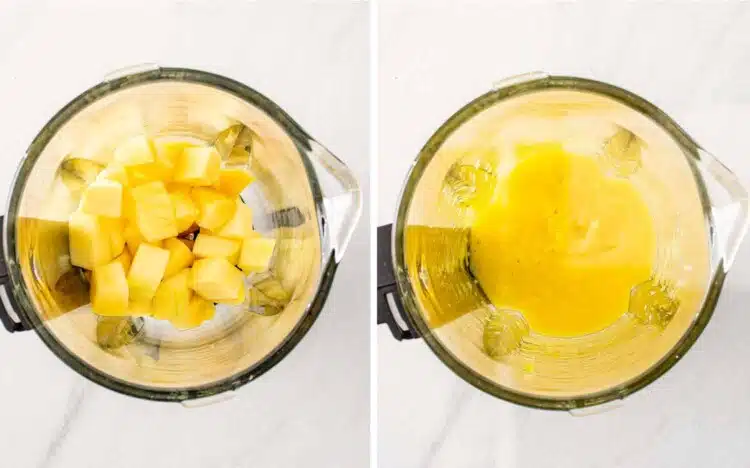 process shots showing how to make no churn ice cream.