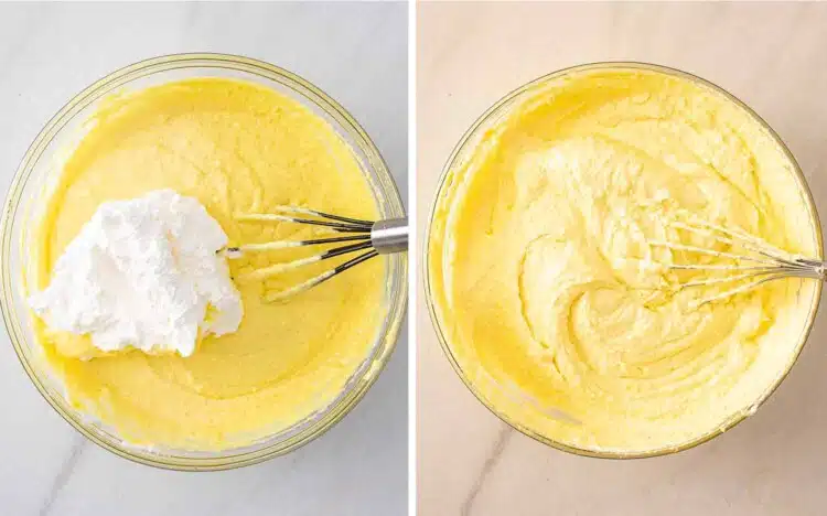 process shots showing how to make no churn ice cream.