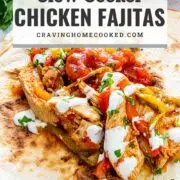 pin for slow cooker chicken fajitas.